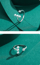S925 Sterling Silver Adjustable Pearl Ring – Practical Gifts — 5