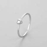 925 Sterling Silver Plain Simple Heart-shaped Ring – Gifts for Her — 10
