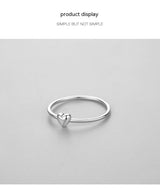 925 Sterling Silver Plain Simple Heart-shaped Ring – Gifts for Her — 11