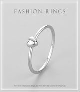 925 Sterling Silver Plain Simple Heart-shaped Ring – Gifts for Her — 2