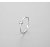 925 Sterling Silver Plain Simple Heart-shaped Ring – Gifts for Her — 6