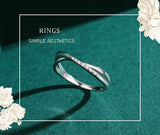 S925 Sterling Silver Cross Line Female Ring Simple – Gifts for Her — 8