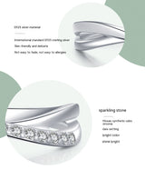 S925 Sterling Silver Cross Line Female Ring Simple – Gifts for Her — 10