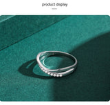 S925 Sterling Silver Cross Line Female Ring Simple – Gifts for Her — 6