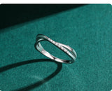 S925 Sterling Silver Cross Line Female Ring Simple – Gifts for Her — 2