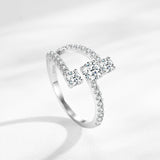 S925 Silver Geometric Design Artificial Diamond Ring – Gifts for Her — 3