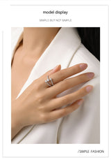 S925 Silver Geometric Design Artificial Diamond Ring – Gifts for Her — 11