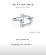 S925 Silver Geometric Design Artificial Diamond Ring – Gifts for Her — 13