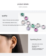 S925 Sterling Silver Rainbow Zircon Small Bubble – Small Gift Ideas — 4