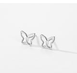 Female Sweet S925 Sterling Silver Butterfly Hollow Ear – Gifts for Her — 2