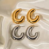 Women's Geometric Copper Hollow Earrings – Gifts for Her — 4