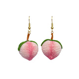 Handmade Cute Peach Sweet Wool Earrings – Small Gift Ideas — 3