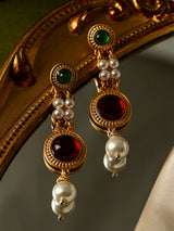 Long Glazed Pearl Dinner Silver Pin Earrings – Useful Gifts — 7