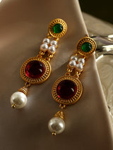 Long Glazed Pearl Dinner Silver Pin Earrings – Useful Gifts — 8