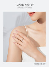 Female S925 Silver Ring Geometric Design Ring Ornament – Gifts for Her — 4