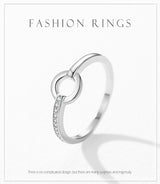 Female S925 Silver Ring Geometric Design Ring Ornament – Gifts for Her — 6