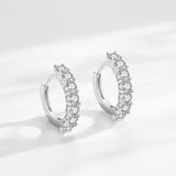 S925 Sterling Silver Circle Full Diamond Earrings – Stylish Gifts — 5