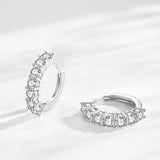 S925 Sterling Silver Circle Full Diamond Earrings – Stylish Gifts — 4