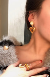 Pearl Heart Middle Ancient Glaze Earring Ear Clip – Jewelry Gift Ideas — 4