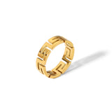 Stainless Steel Ring Great Wall Pattern Geometric – Stylish Gifts — 12