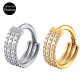 Titanium Nose Ring Double-layer Piercing Earrings Inlaid – Gift Ideas — 3