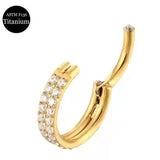 Titanium Nose Ring Double-layer Piercing Earrings Inlaid – Gift Ideas — 4