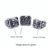 Retro Death Gothic Style Rose Skull Men's Titanium – Stylish Gifts — 6
