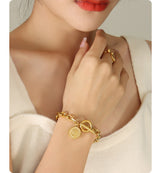Female Titanium Steel Gold Plated Texture Queen – Jewelry Gift Ideas — 7