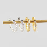 Vintage Screw Pattern Earrings Gold-plated Zircon – Gifts for Her — 12