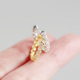 Vintage Screw Pattern Earrings Gold-plated Zircon – Gifts for Her — 4