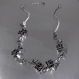 Dark Thorn Rose Necklace Women's Retro Distressed – Jewelry Gift Ideas — 7