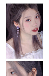 Flower Earrings Vintage Purple Non-piercing Ear Clip – Surprise Gifts — 5