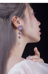 Flower Earrings Vintage Purple Non-piercing Ear Clip – Surprise Gifts — 15