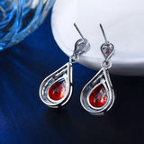 Trendy Earrings European And American Red Zircon – Everyday Gifts — 10