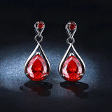 Trendy Earrings European And American Red Zircon – Everyday Gifts — 11