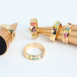 Oil Dripping Twelve Constellation Free Size Rings – Birthday Gifts — 6