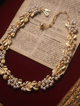 Pearl Ginkgo Leaf Vintage Brushed Necklace – Jewelry Gift Ideas — 15