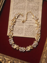 Pearl Ginkgo Leaf Vintage Brushed Necklace – Jewelry Gift Ideas — 9