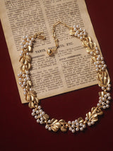 Pearl Ginkgo Leaf Vintage Brushed Necklace – Jewelry Gift Ideas — 12