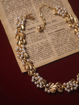 Pearl Ginkgo Leaf Vintage Brushed Necklace – Jewelry Gift Ideas — 2