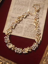 Pearl Ginkgo Leaf Vintage Brushed Necklace – Jewelry Gift Ideas — 3