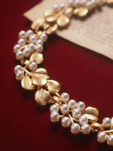 Pearl Ginkgo Leaf Vintage Brushed Necklace – Jewelry Gift Ideas — 8