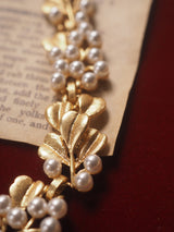 Pearl Ginkgo Leaf Vintage Brushed Necklace – Jewelry Gift Ideas — 4