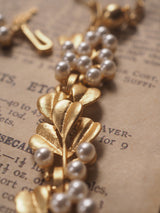 Pearl Ginkgo Leaf Vintage Brushed Necklace – Jewelry Gift Ideas — 16