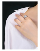 S925 Sterling Silver Ring Irregular Concave Female – Gifts for Her — 10