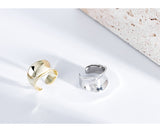 S925 Sterling Silver Ring Irregular Concave Female – Gifts for Her — 11
