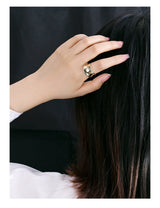 S925 Sterling Silver Ring Irregular Concave Female – Gifts for Her — 9
