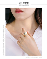 S925 Sterling Silver Ring Irregular Concave Female – Gifts for Her — 4