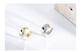 S925 Sterling Silver Ring Irregular Concave Female – Gifts for Her — 7