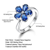 925 Sterling Silver Flowers Sapphire Ring For Women – Gifts for Her — 7